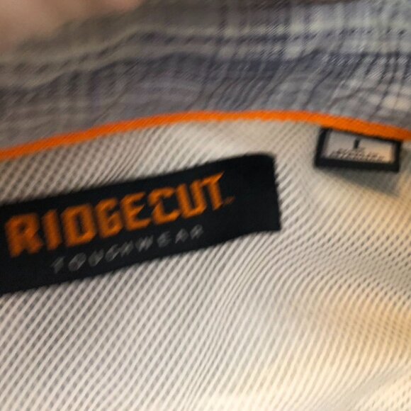 Ridgecut Mens Shirt Large Short Sleeve Fishinng Plaid Button Up Outdoors Blue - Picture 5 of 9